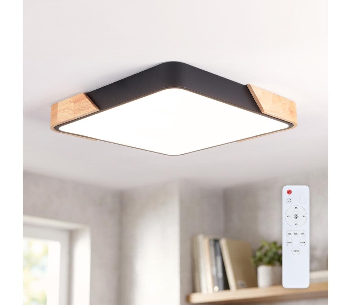 Brilagi - LED stmievateľné svietidlo PILANA LED/48W/230V dub/čierna 42x42 cm + DO WO800-OEM26-40
