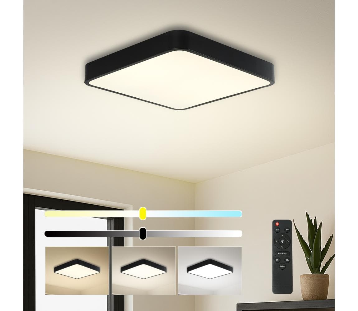 Brilagi -LED Stmievateľné svietidlo POOL SQUARE LED/36W/230V 3000-6000K 40x40 cm čierna+DO BRI056
