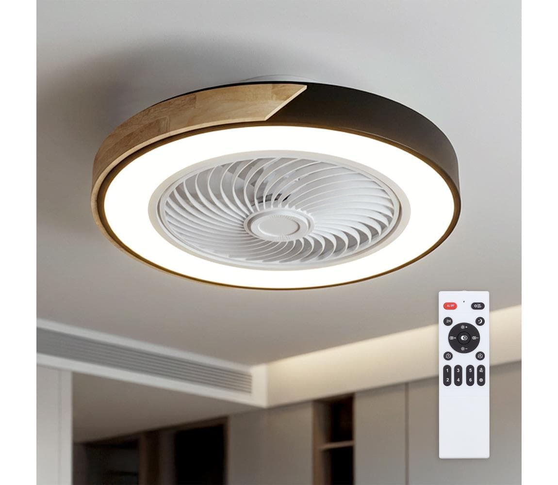 Brilagi-LED stmievateľné svietidlo s látorom LED/30W/230V 3000-6500K čierne/dub + diaľkové ovládanie WF-OSD-040-BLK