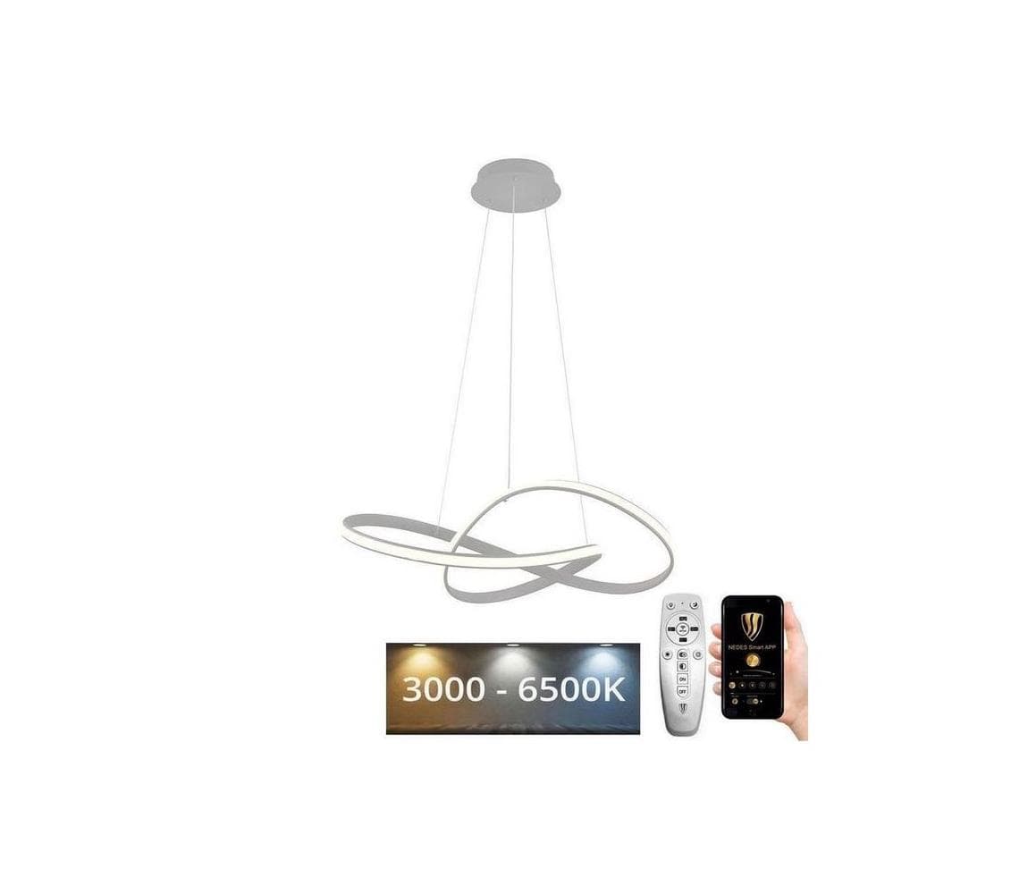 Brilagi - LED Stmievateľný luster na lanku COSMOWAVE LED/70W/230V 3000-6500K strieborná + DO BG-J4303/S