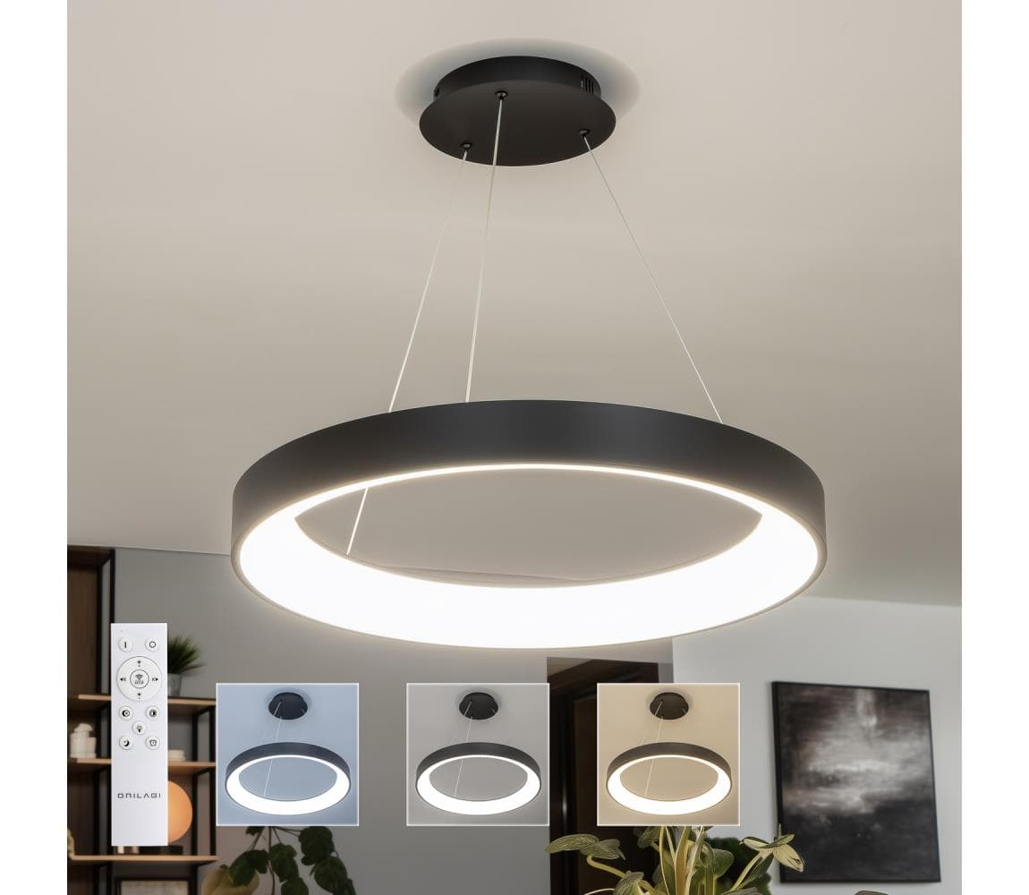 Brilagi - LED stmievateľný luster na lanku FALCON II LED/99W/230V pr. 60 cm čierna + DO BRDC2668-600/CR