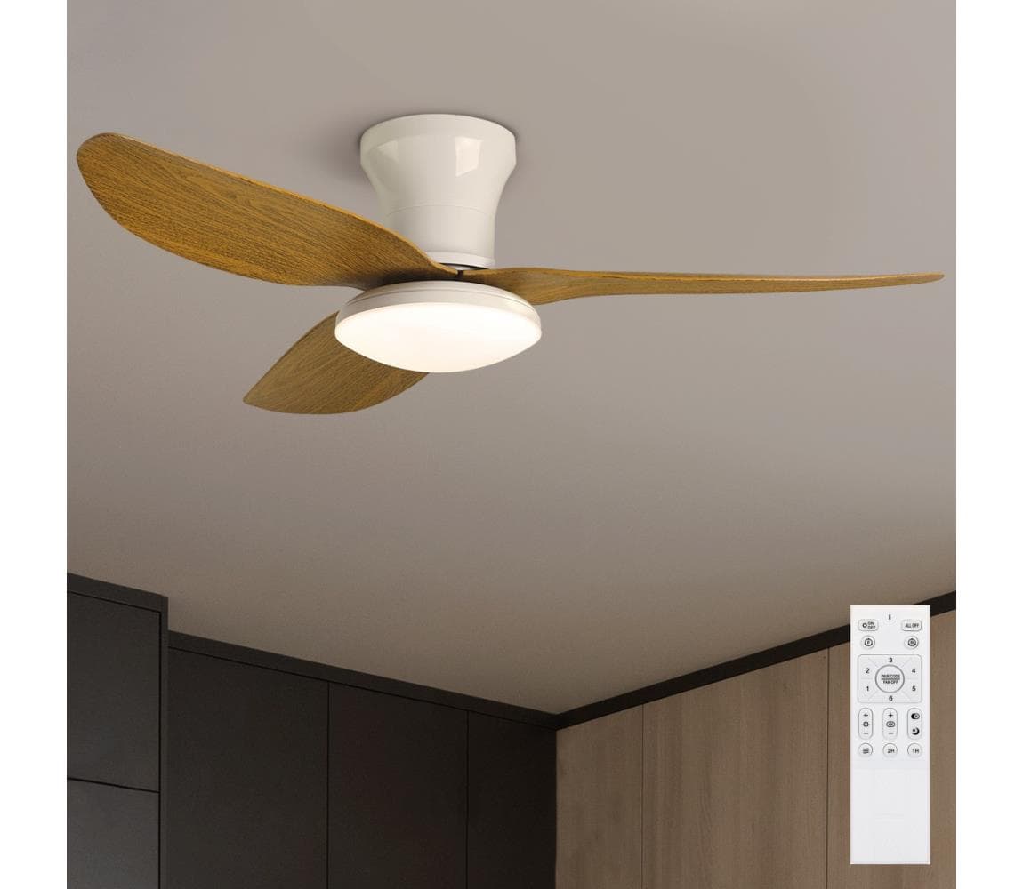 Brilagi-LED stmievateľný stropný látor LED/30W/230V 3000-6500K bielohnedý+D WF-OSD-009-WHW