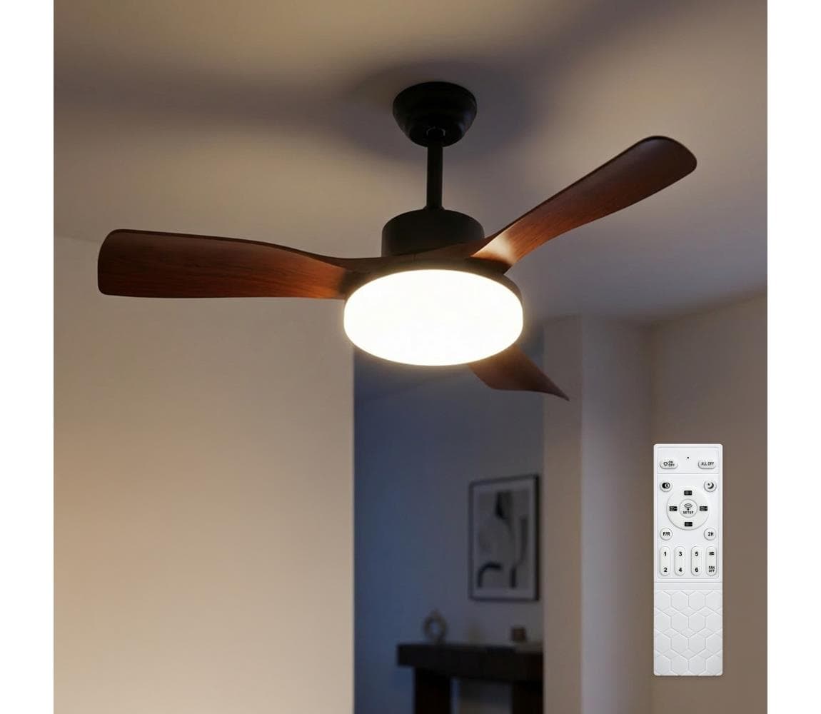 Brilagi - LED Stmievateľný stropný látor LED/34W/230V 106 cm čierna/hnedá +DO WF-OSD-188
