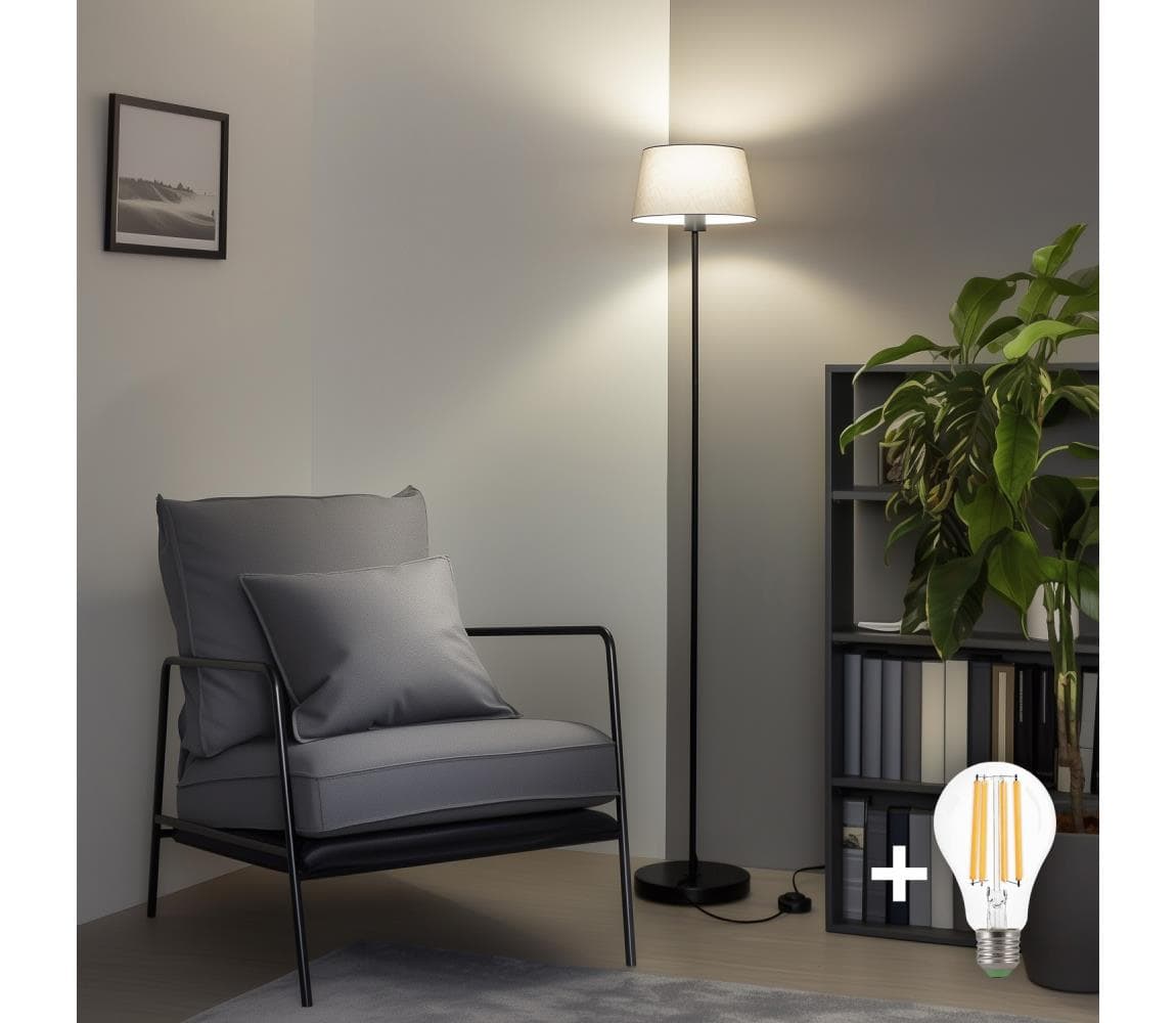 Brilagi - LED stojacia lampa CERIA 1xE27/40W/230V pr. 25 cm sivá/čierna SA2187+EG781033