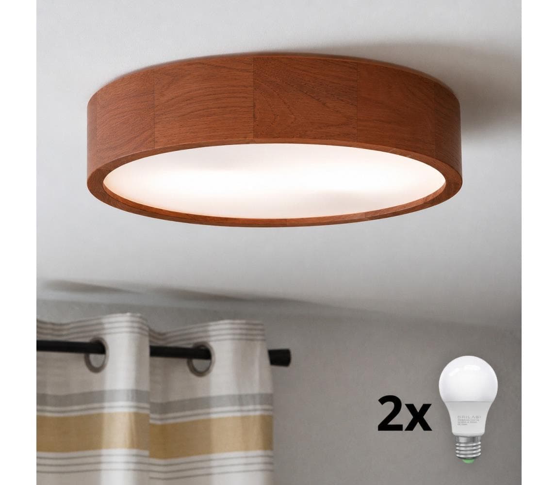 Brilagi - LED stropné svietidlo CARVALHO 2xE27/15W/230V dub/čerešňa pr. 37 cm 8590828607113
