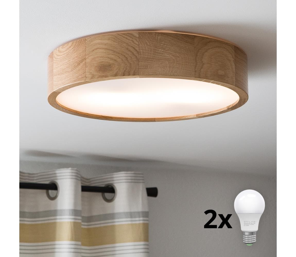 Brilagi - LED stropné svietidlo CARVALHO 2xE27/15W/230V dub, priemer 37,5 cm 8590828606734