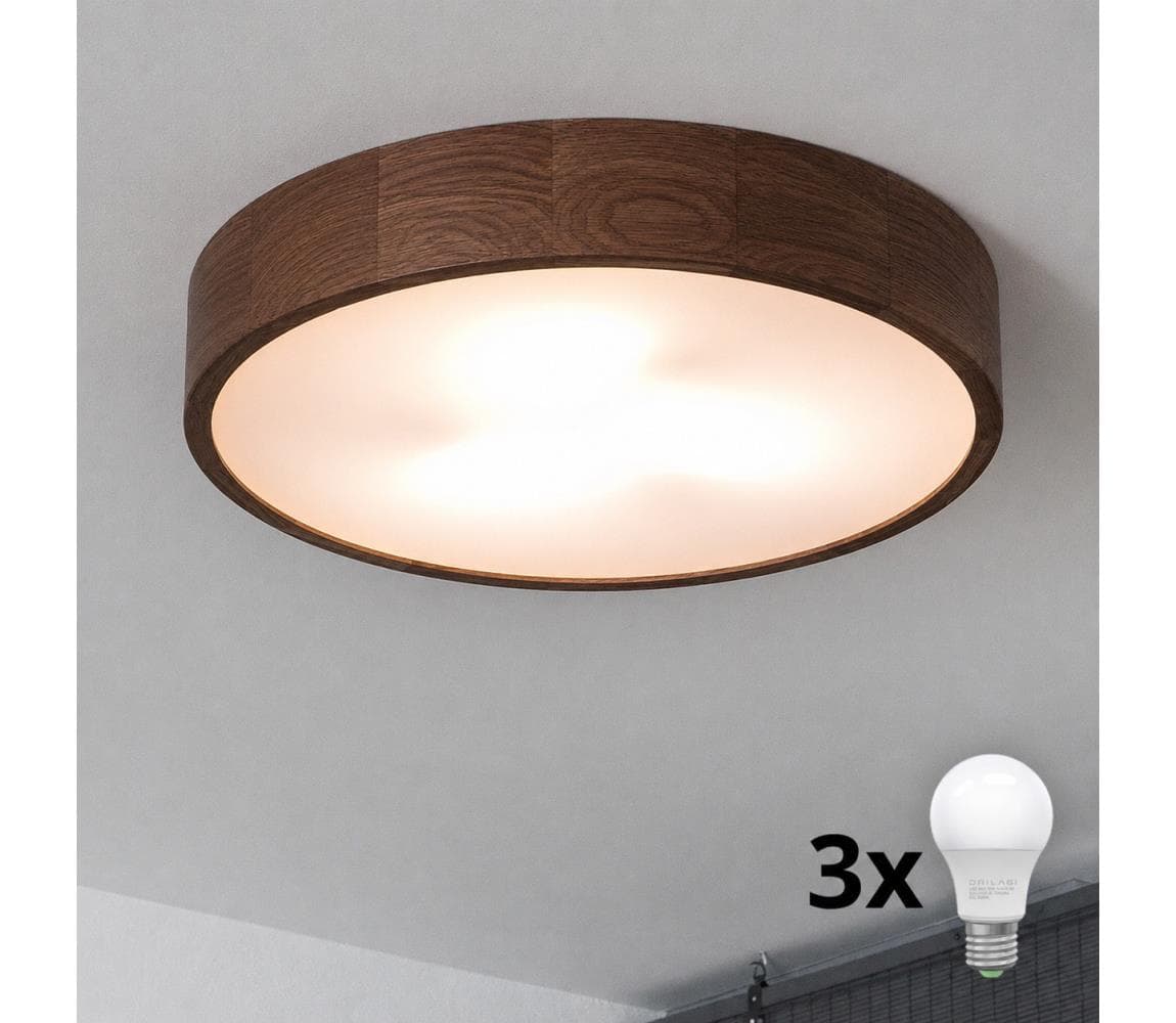 Brilagi - LED Stropné svietidlo CARVALHO 3xE27/60W/230V dub orech pr. 47 cm 8590828607182