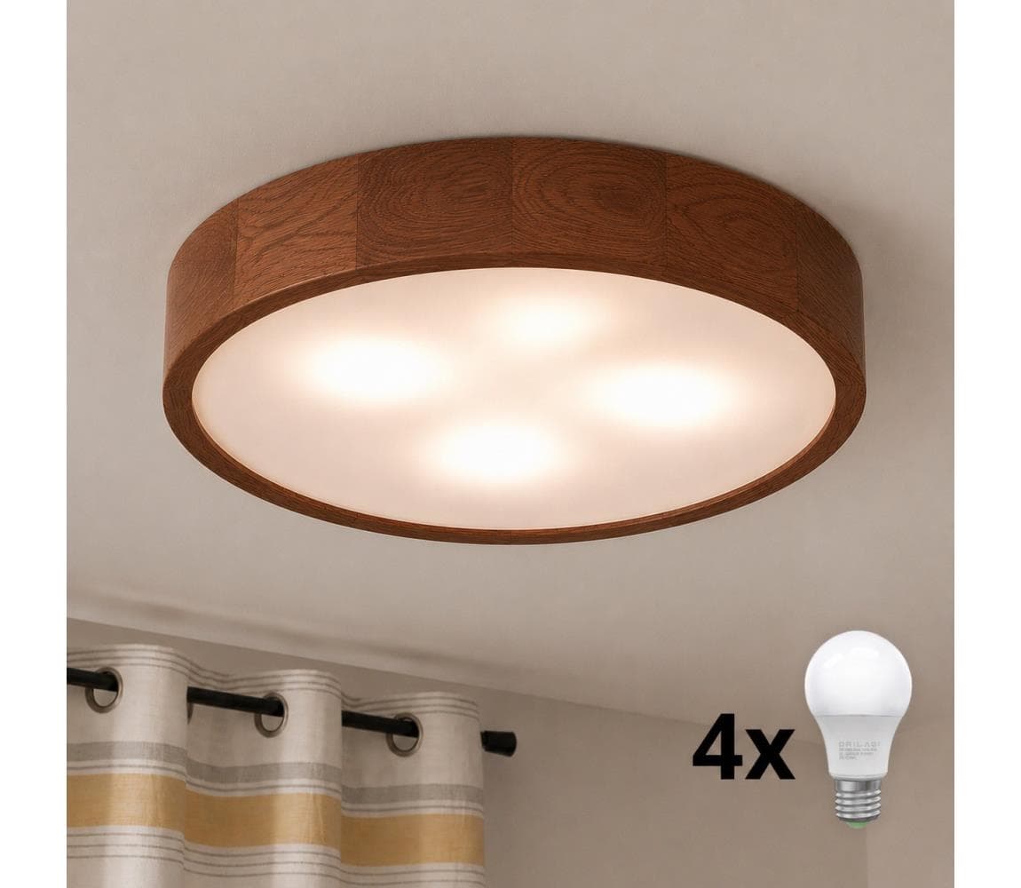 Brilagi - LED stropné svietidlo CARVALHO 4xE27/60W/230V dub čerešňa pr. 57,5 cm 8590828002154