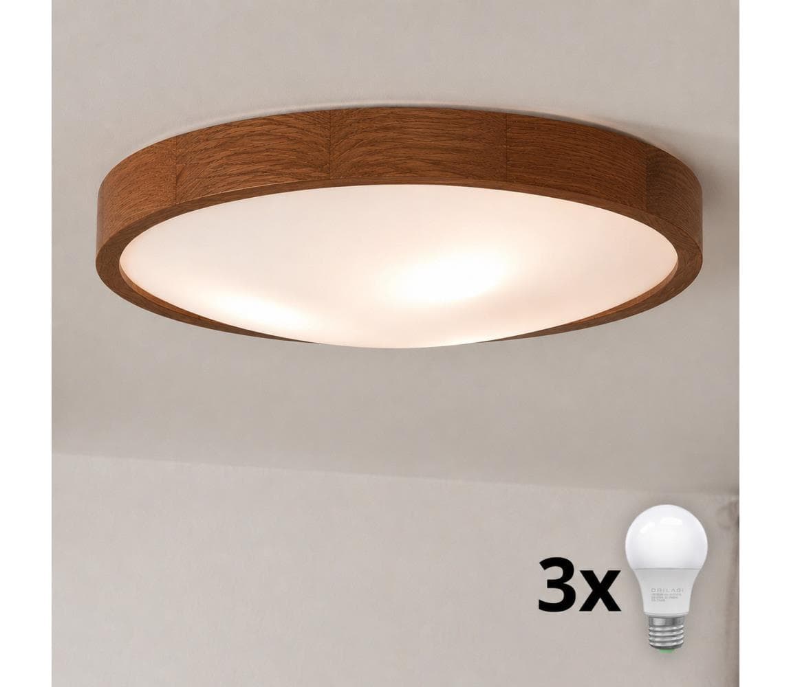 Brilagi - LED Stropné svietidlo CARVALHO SLIM 3xE27/15W/230V dub čerešňa pr. 47 cm 8590828607151