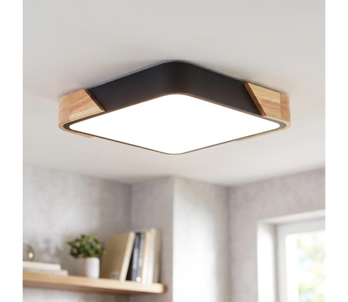 Brilagi - LED stropné svietidlo PILANA LED/24W/230V dub/čierna 32x32 cm WO800-OEM26-30