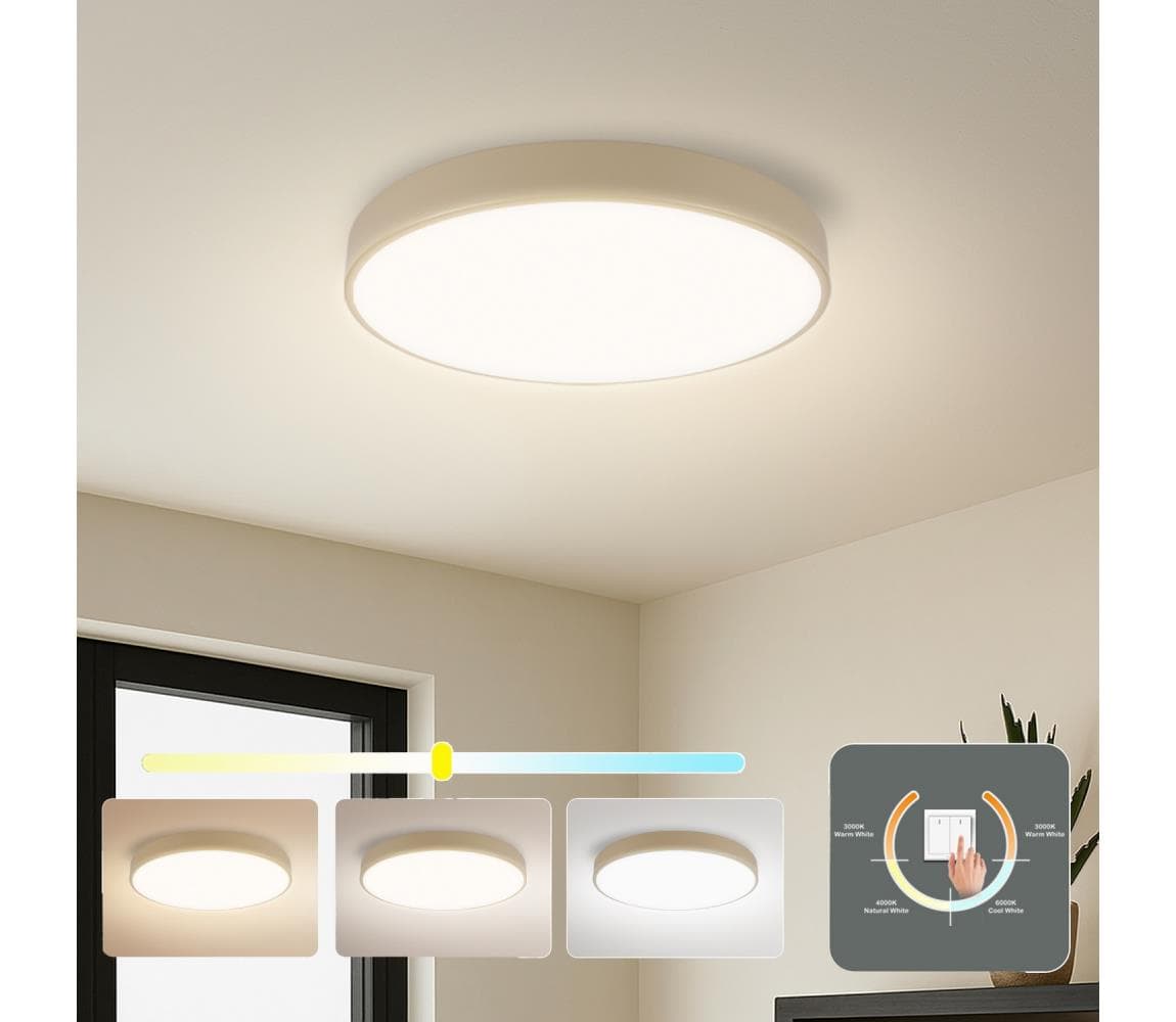 Brilagi - LED stropné svietidlo POOL LED/36W/230V 3000/4000/6000K priemer 30 cm béžové BRI336