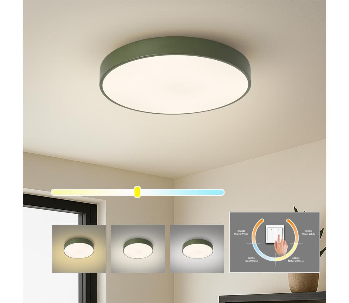 Brilagi - LED stropné svietidlo POOL LED/48W/230V 3000/4000/6000K 40 cm zelené BRI686