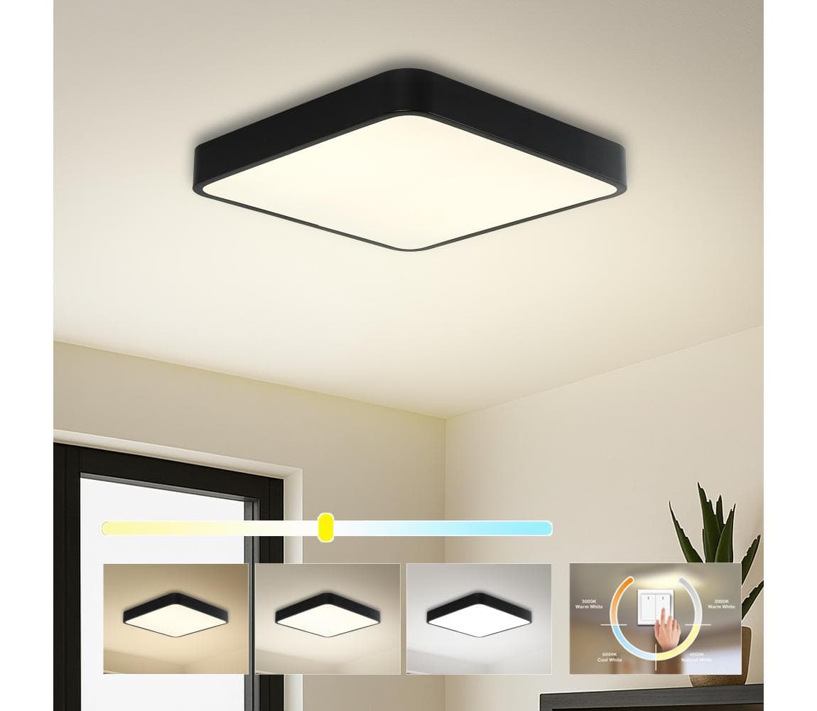 Brilagi - LED stropné svietidlo POOL SQUARE LED/36W/230V 40x40 cm čierne BRI052