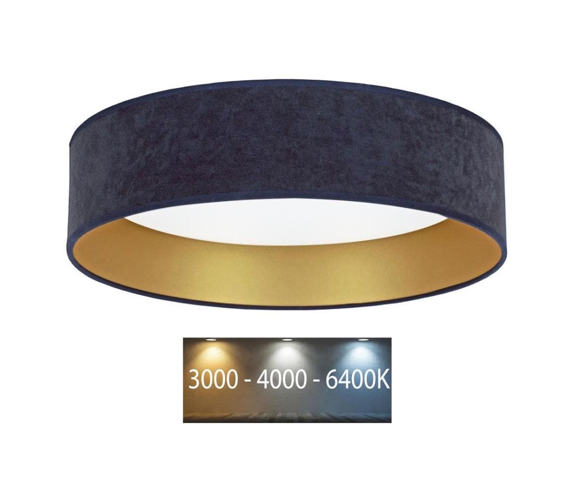 Brilagi - LED Stropné svietidlo VELVET LED/24W/230V 3000/4000/6400K modrá/zlatá