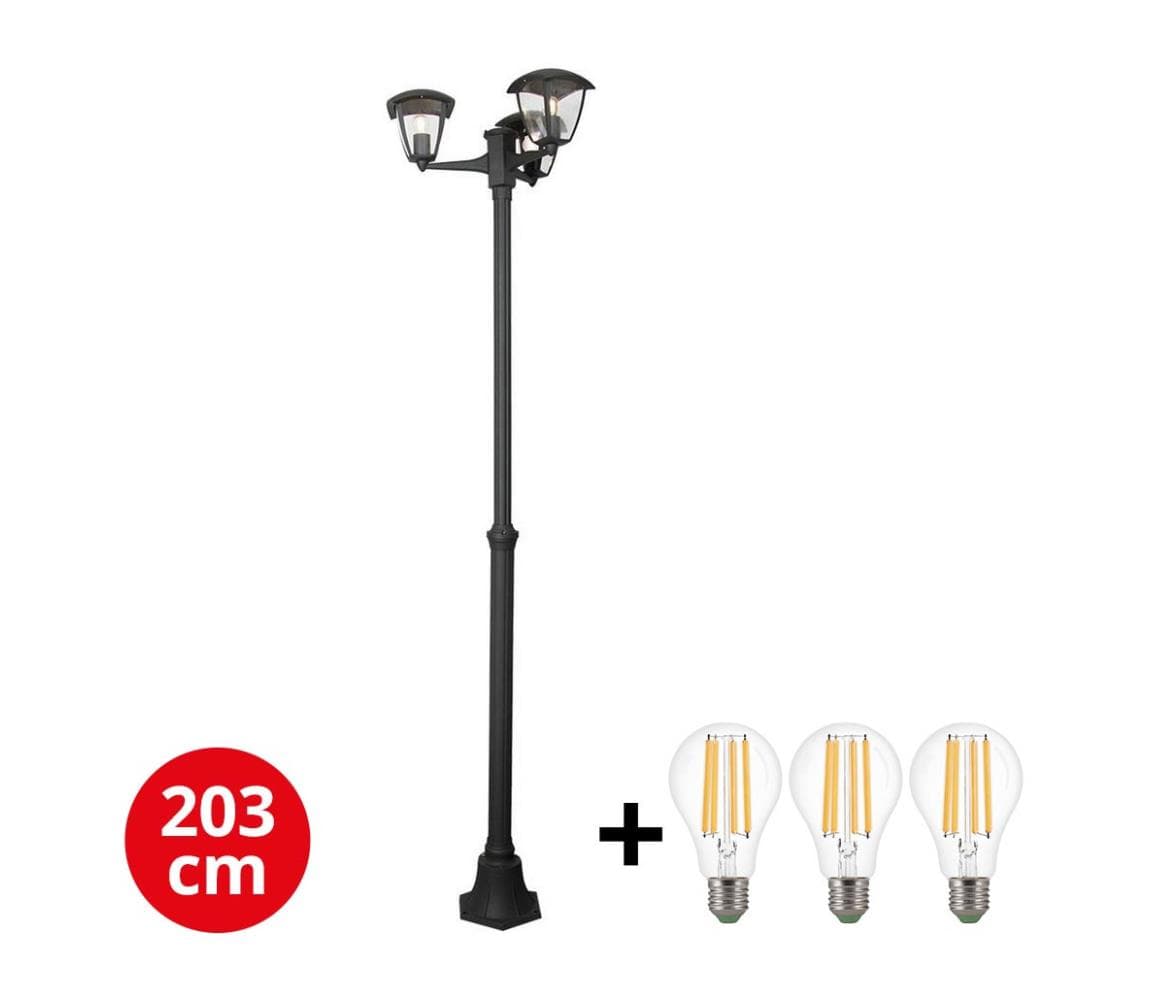 Brilagi - LED Vonkajšia lampa LUNA 3xE27/60W/230V IP44 GD-LUNAP3-00