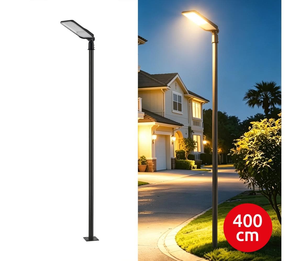Brilagi-LED Vonkajšia lampa so stĺpom a kl. 4 m URBANLIGHT LED/100W/230V čierna IP65 BG4765+BG3821