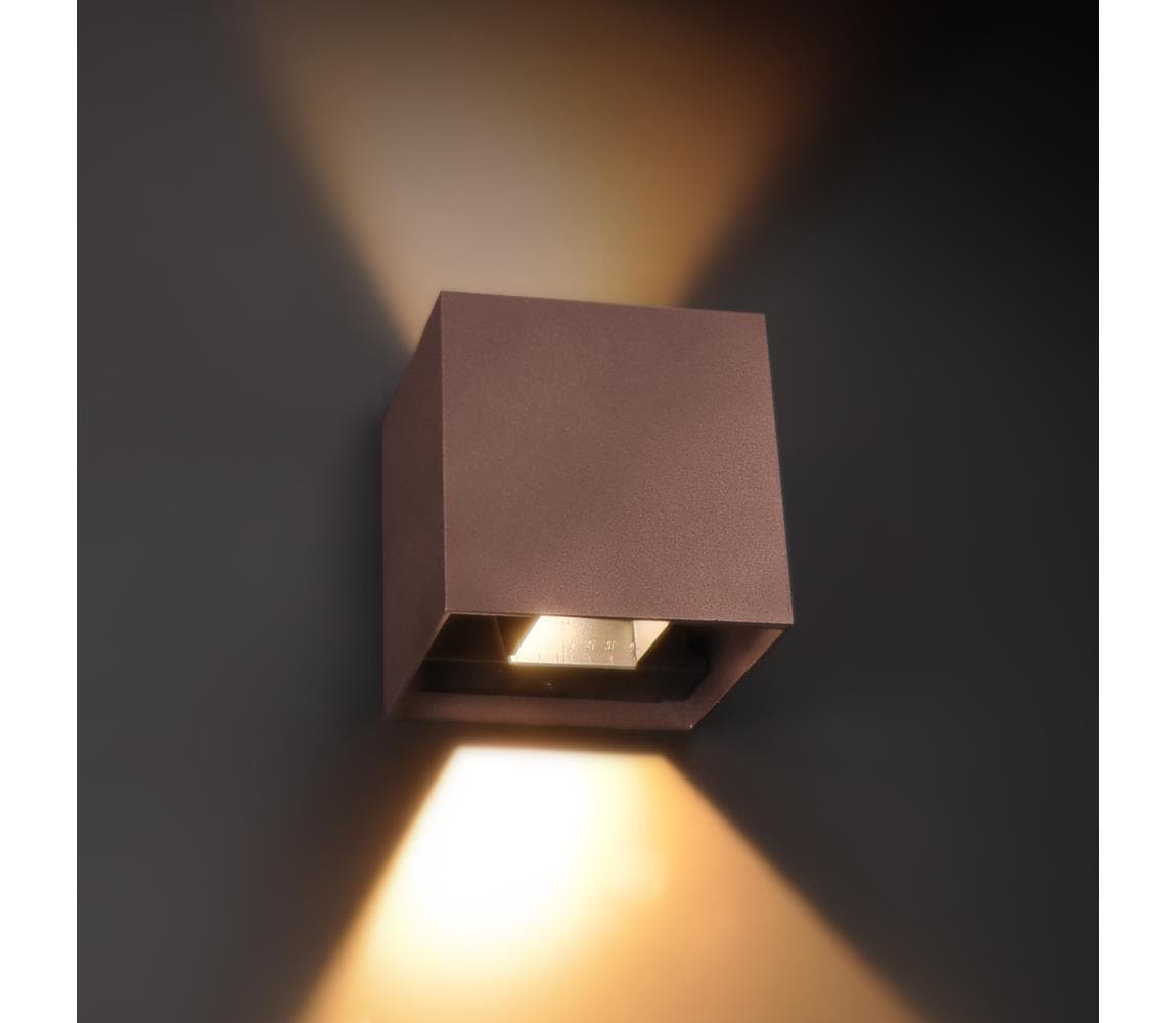Brilagi - LED Vonkajšie nástenné svietidlo CUBE LED/6W/230V hnedé IP54 WO-HR60432-LED-OEM-RUST