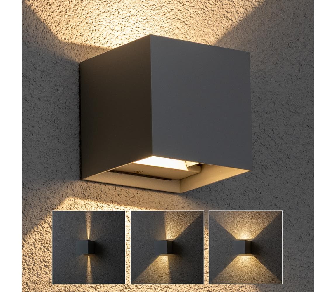 Brilagi - LED Vonkajšie nástenné svietidlo CUBE LED/6W/230V šedá IP54 WO-HR60432-LED-OEM-SA