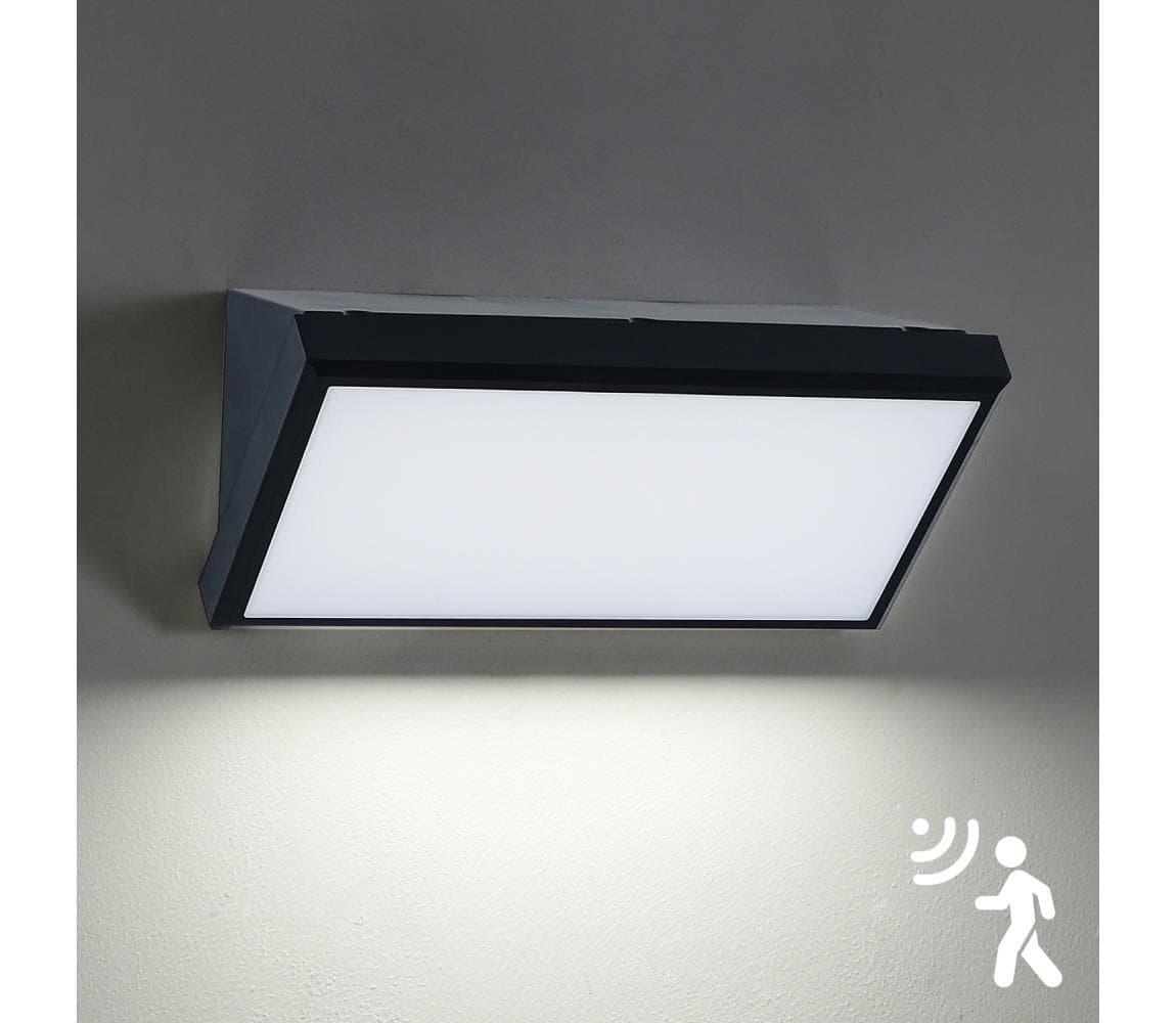 Brilagi - LED vonkajšie nástenné svietidlo so senzorom TRIANGLE LED/20W/230V čierne BRI068