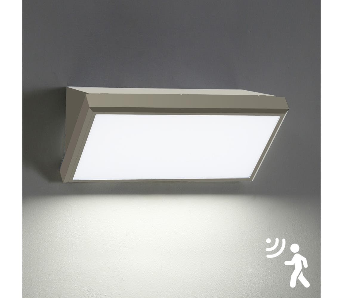 Brilagi-LED Vonkajšie nástenné svietidlo so senzorom TRIANGLE LED/20W/230V sivé IP65 BRI199