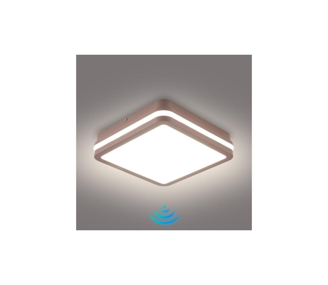 Brilagi-LED Vonkajšie svietidlo s čidlom BENE LED/18W/230V 21,5x21,5 cm hnedá IP54 BRI736