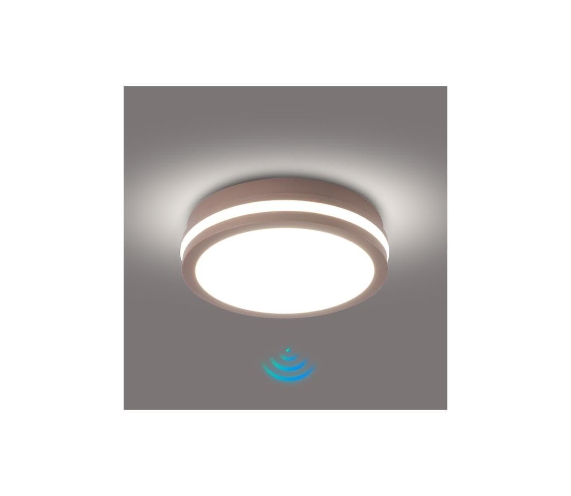 Brilagi -LED Vonkajšie svietidlo so senzorom BENE LED/18W/230V priemer 21,5 cm hnedé IP54 BRI732