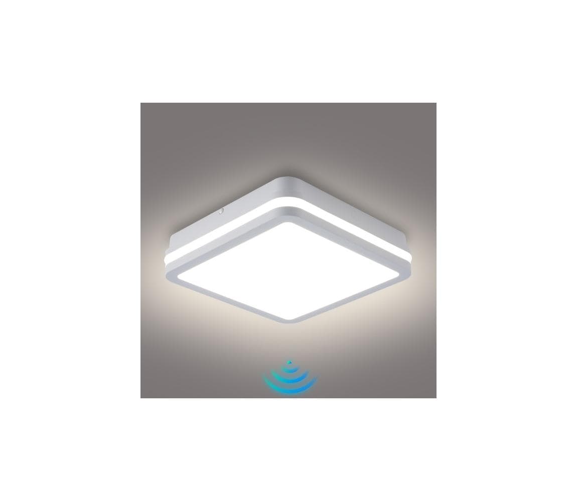 Brilagi - LED vonkajšie svietidlo so senzorom BENE LED/24W/230V 26x26 cm biela IP54 BRI588
