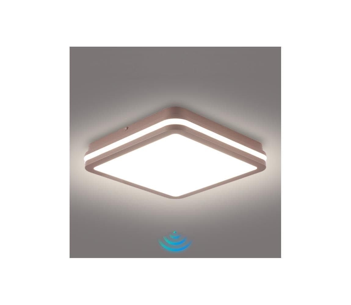 Brilagi-LED Vonkajšie svietidlo so senzorom BENE LED/24W/230V 26x26 cm hnedé IP54 BRI738