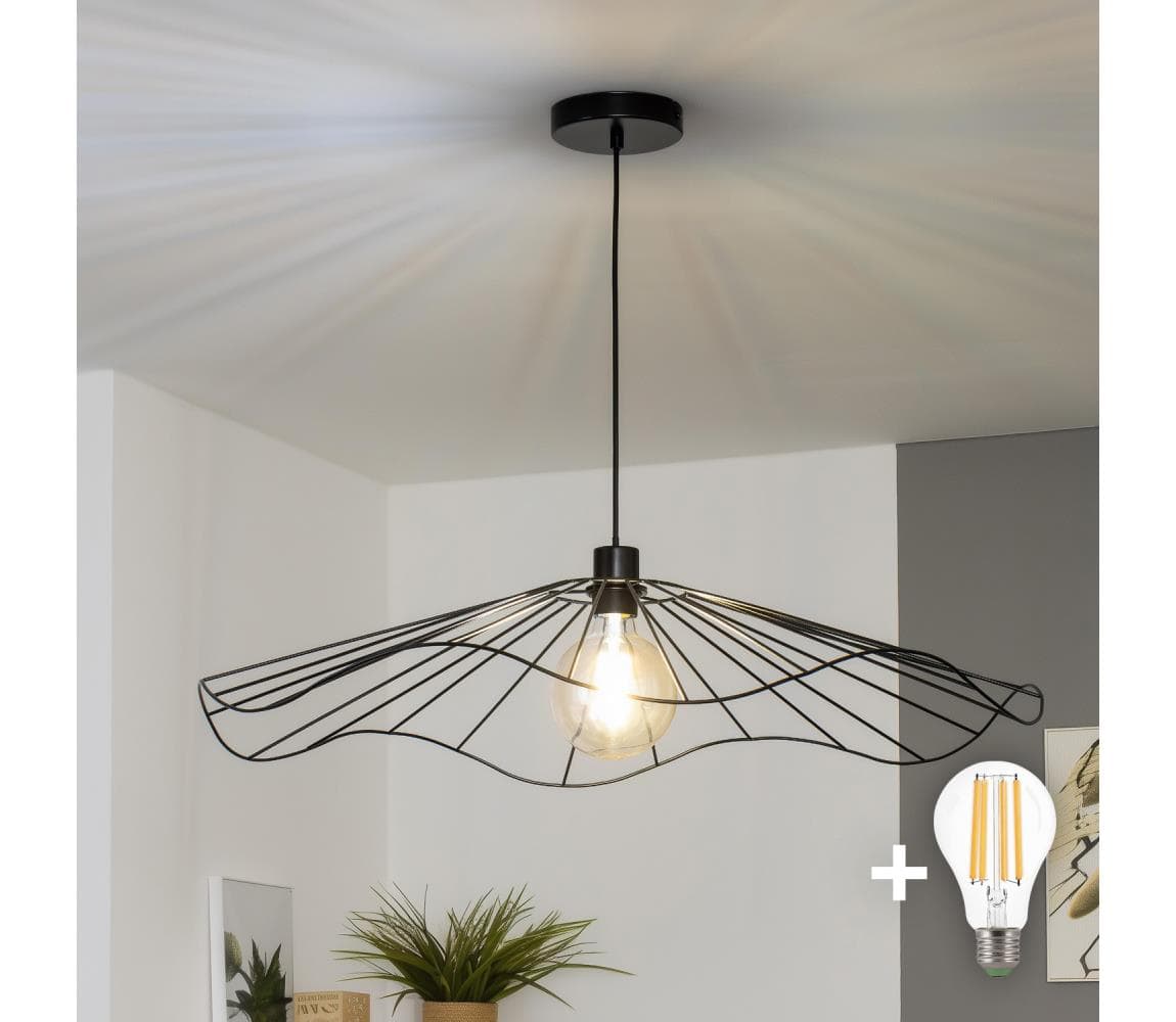Brilagi - LED závesné svietidlo na lanku CERIA WIRE 1xE27/40W/230V Ø 80 cm čierna BG3987+EG300157