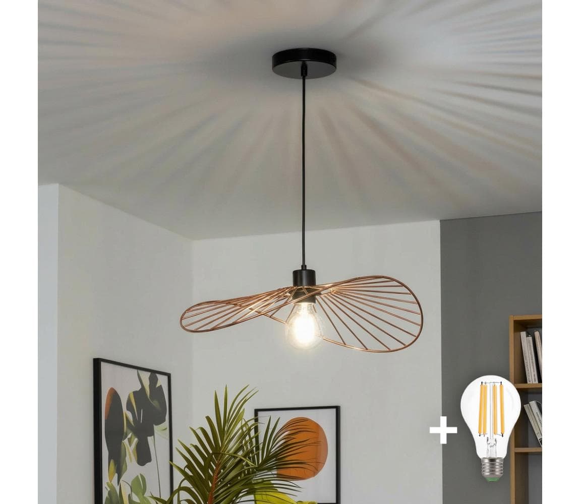 Brilagi - LED závesný luster CERIA WIRE 1xE27/40W/230V 40x56 cm bronz BG3987+EG300151