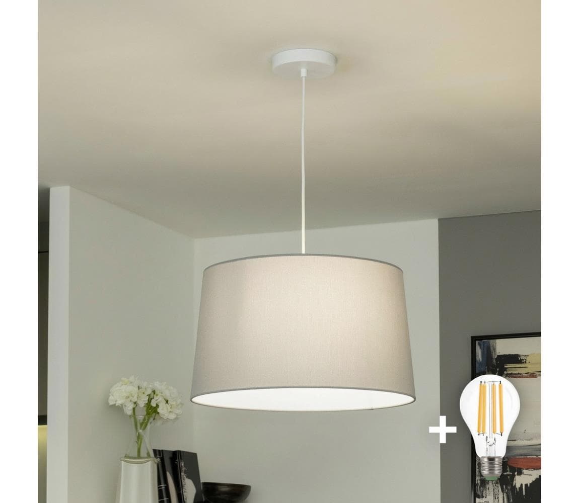 Brilagi - LED závesný luster na lane CERIA 1xE27/40W/230V pr. 45 cm sivý EG300171+EG781042