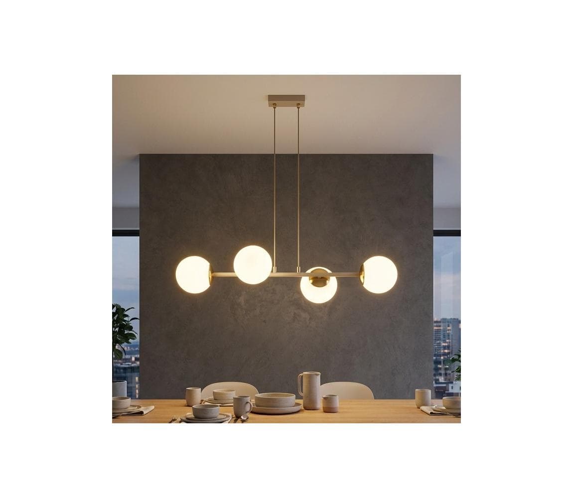 Brilagi - Luster na lankách MILO ECRU 4xE27/60W/230V béžová/zlatá 75-022B