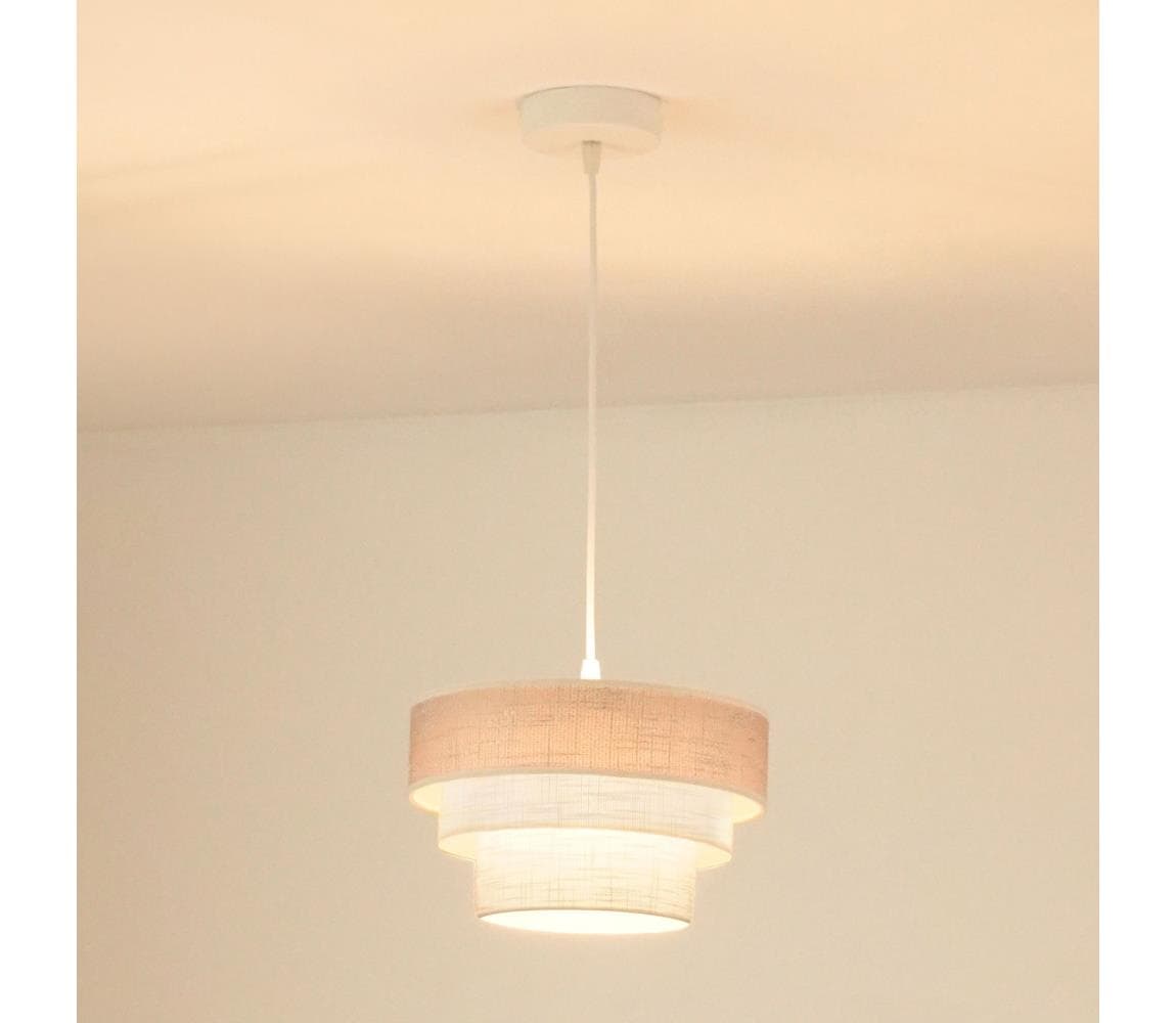 Brilagi - Luster na lanku ALASKA LUNETA 1xE27/15W/230V pr. 25 cm šedá/krémová 608091