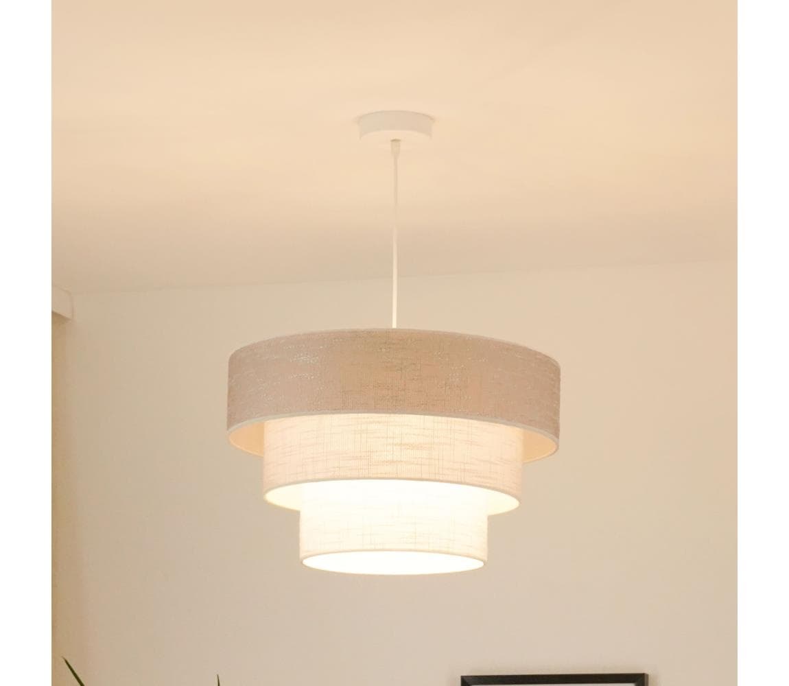 Brilagi - Luster na lanku ALASKA LUNETA 1xE27/15W/230V pr. 45 cm šedá/krémová 608060