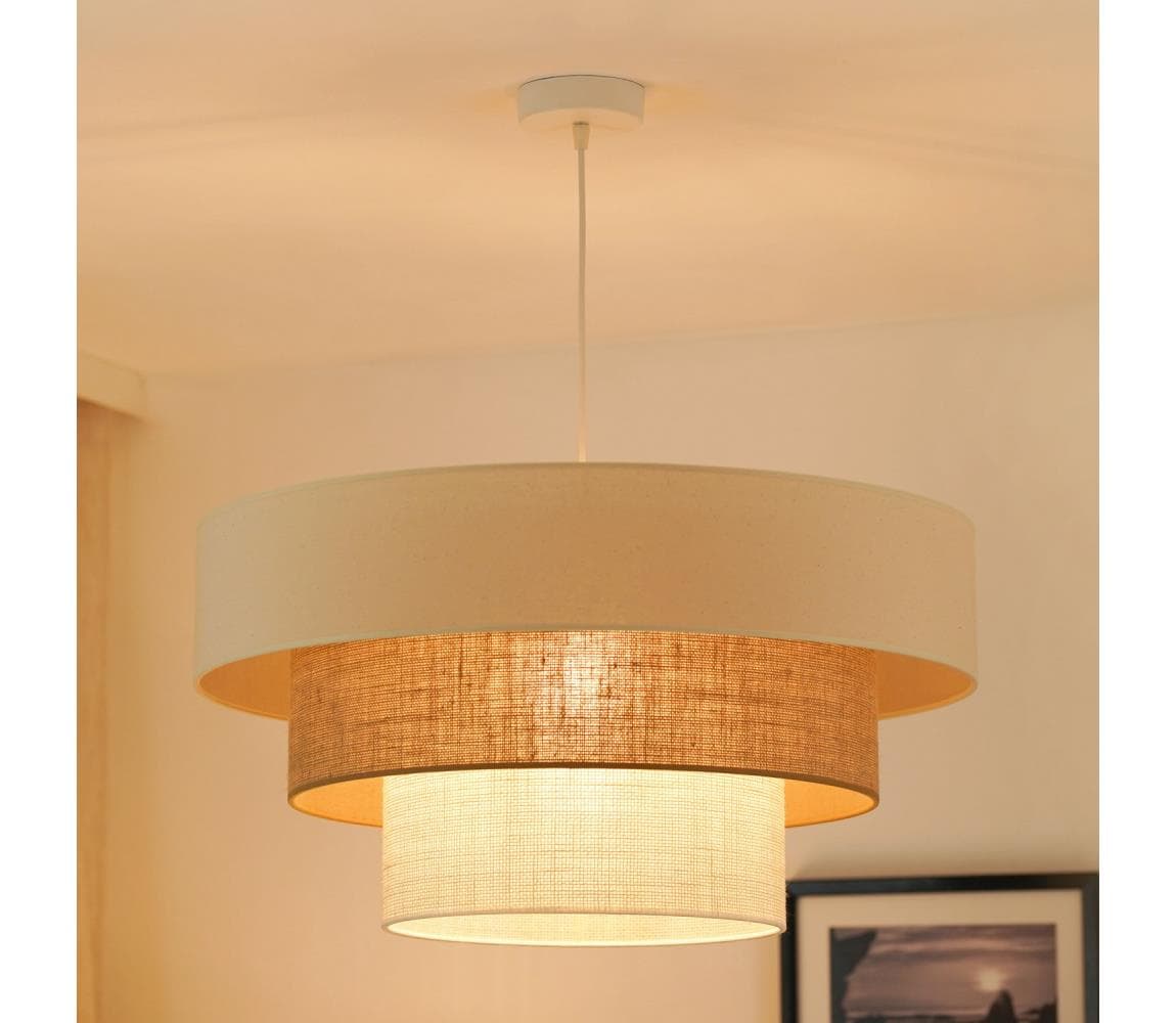 Brilagi -Luster na lanku DENVER LUNETA 1xE27/15W/230V pr. 60 béžová/hnedá/krémová 608015