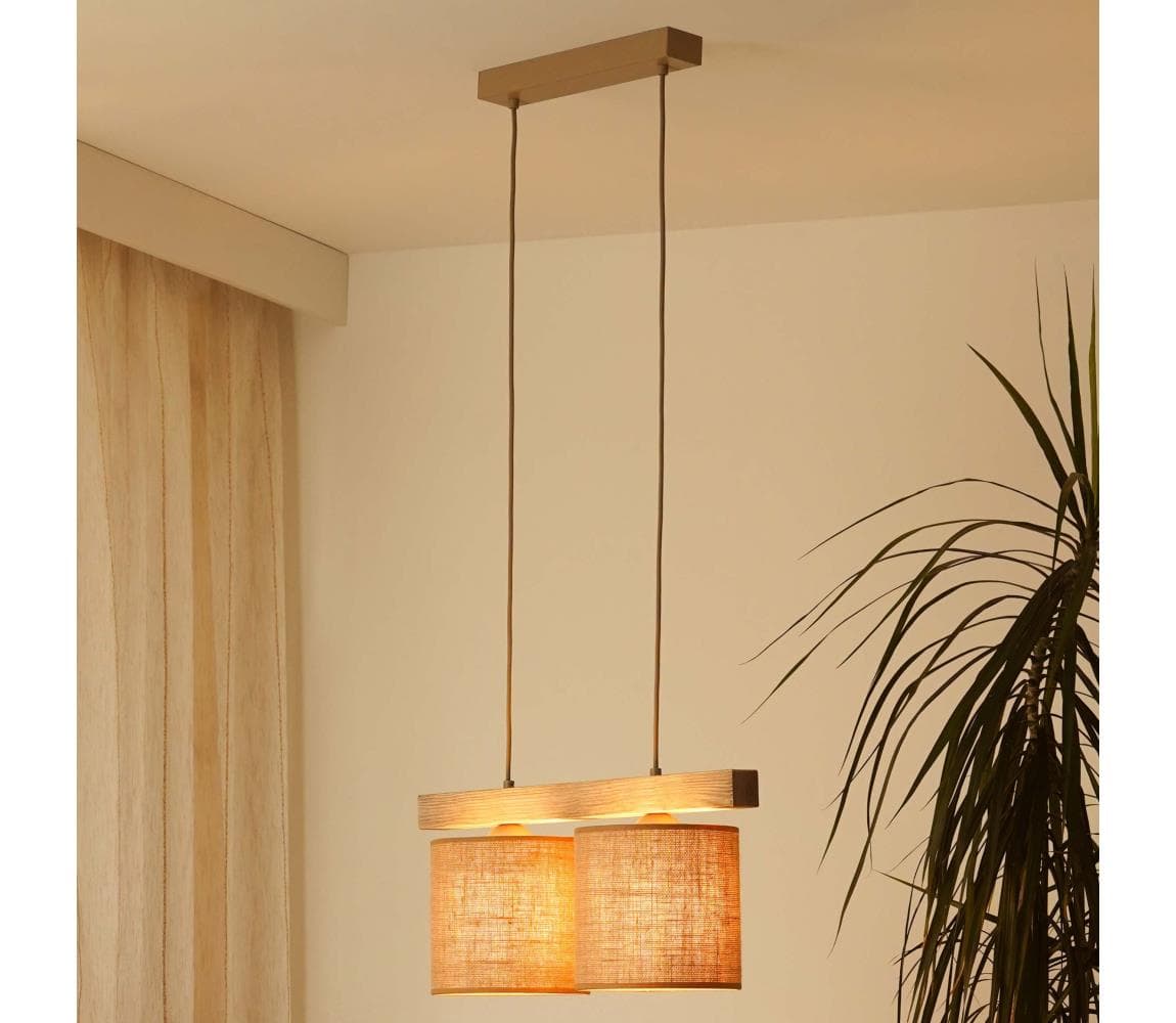 Brilagi - Luster na lanku FOREST 2xE27/15W/230V borovica/hnedá 5903240292257