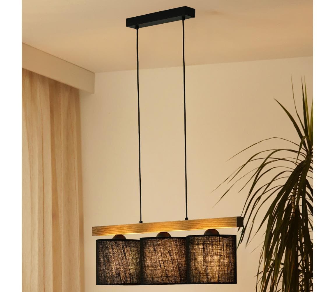 Brilagi - Luster na lanku FOREST 3xE27/15W/230V borovica/čierna 5903240292356