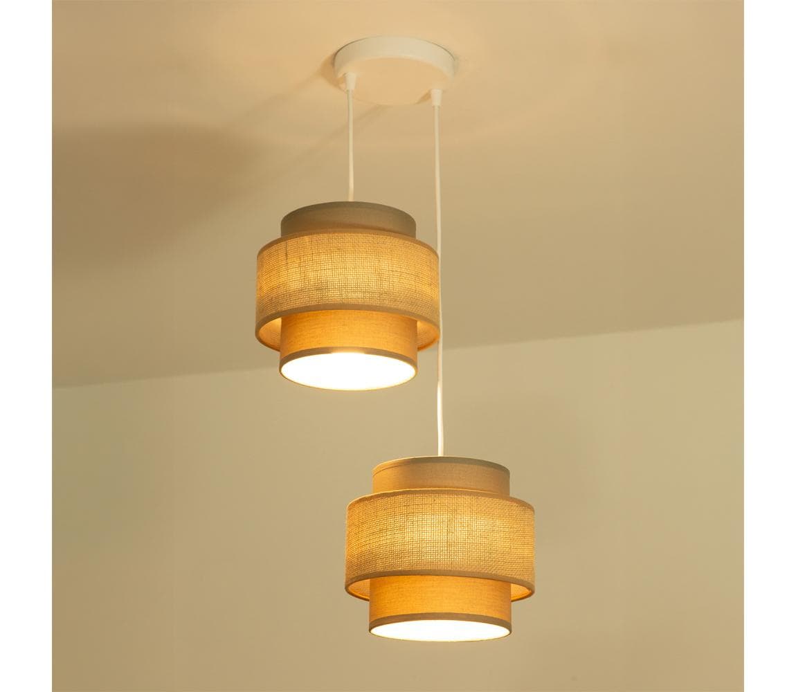 Brilagi - Luster na lanku RESNA 2xE27/60W/230V pr. 30 cm hnedá/béžová H0373