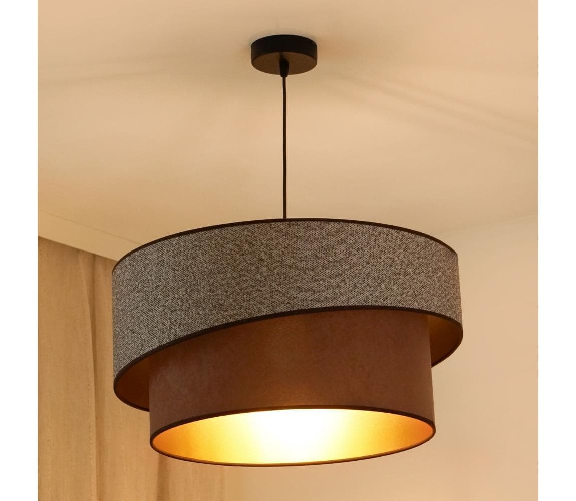 Brilagi - Luster na lanku VEGAS SHINE 1xE27/15W/230V pr. 50 cm šedá/hnedá 608275