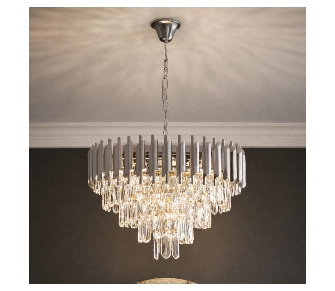 Brilagi - Luster na reťazi ECLIPSE 7xE14/10W/230V pr. 48 cm strieborný BG72444