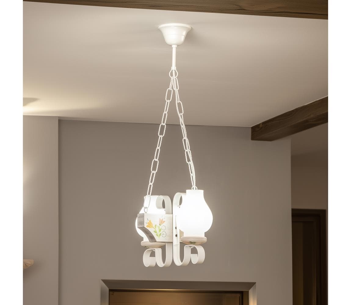 Brilagi - Luster na reťazi QUEEN 2xE14/40W/230V buk/krémová EX-01039