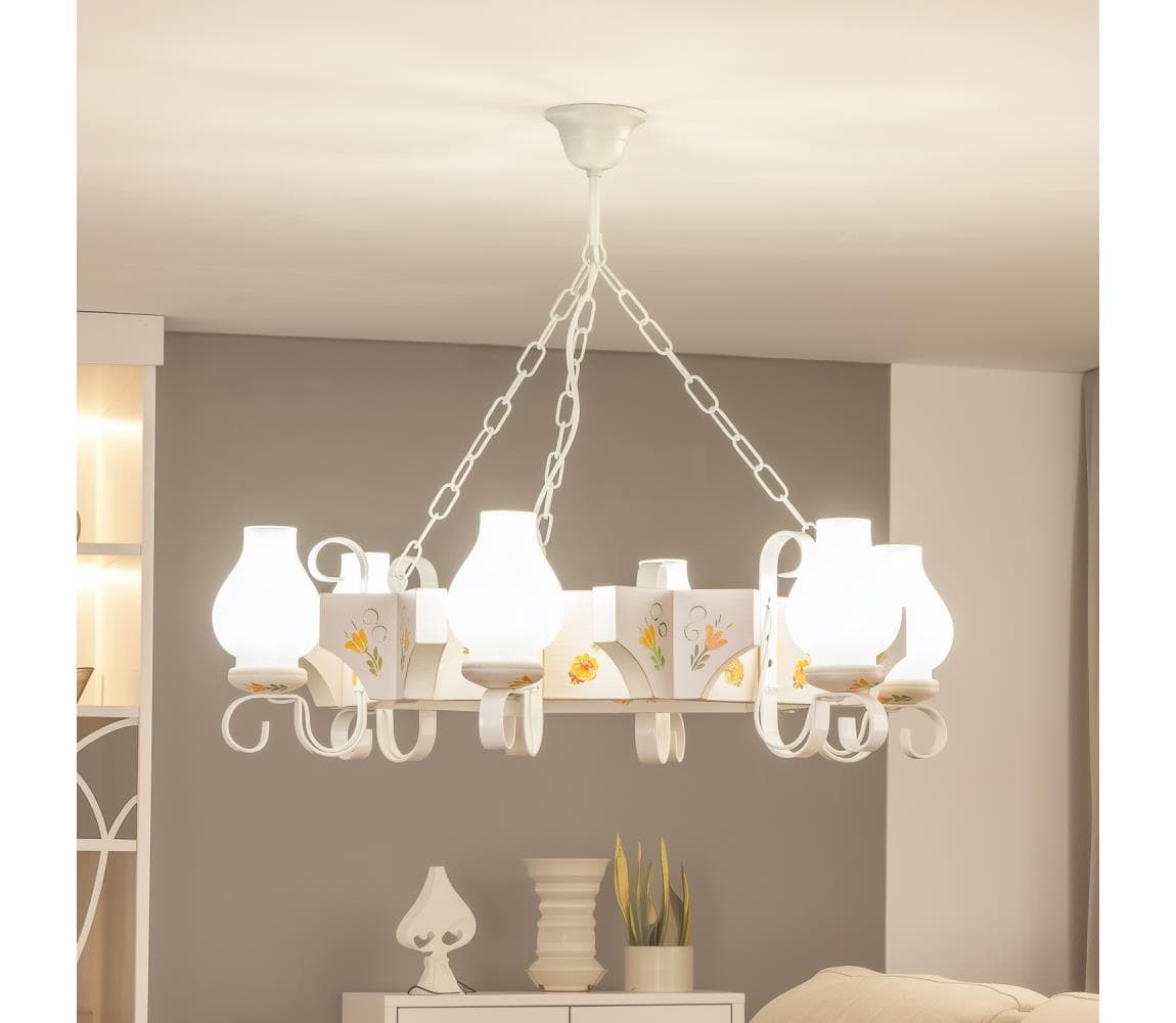 Brilagi - Luster na reťazi QUEEN 6xE14/40W/230V buk/krémová EX-01075