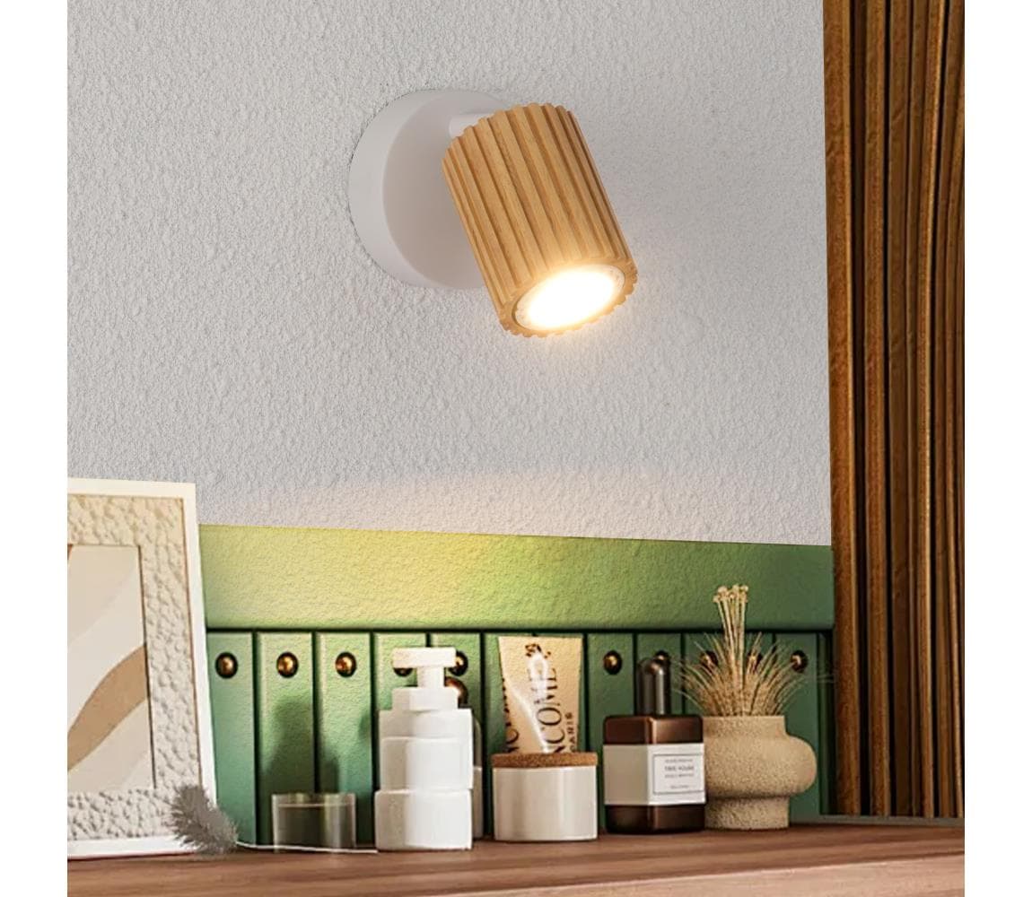 Brilagi - Nástenné bodové svietidlo MODERN WOOD 1xGU10/8W/230V drevo/biela BRI380