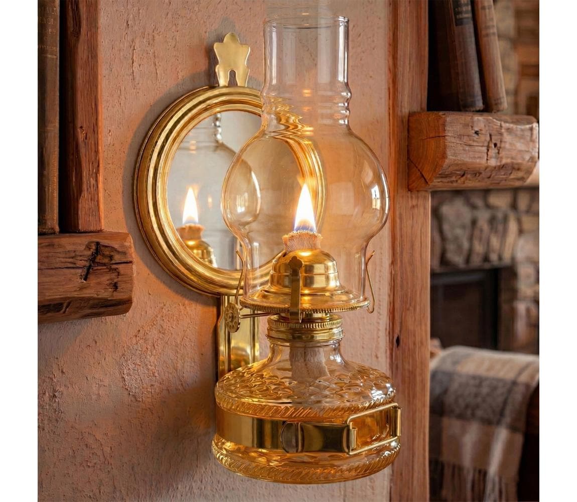 Brilagi - Petrolejová lampa s zrkadlom MERLIN lesklá zlatá 8590828169260