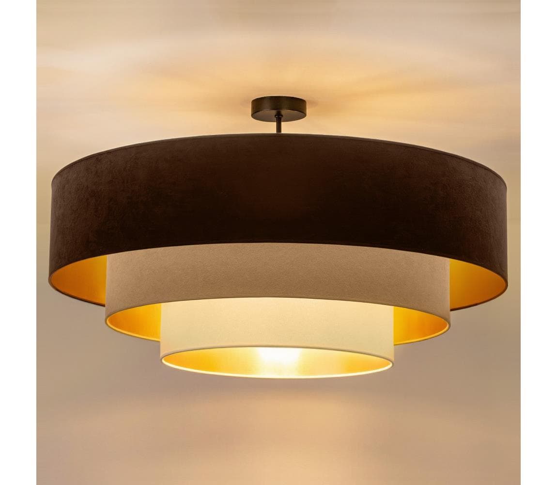 Brilagi - Prisadený luster LUNETA 3xE27/60W/230V priemer 80 cm hnedá/béžová/krémová 8590828052258