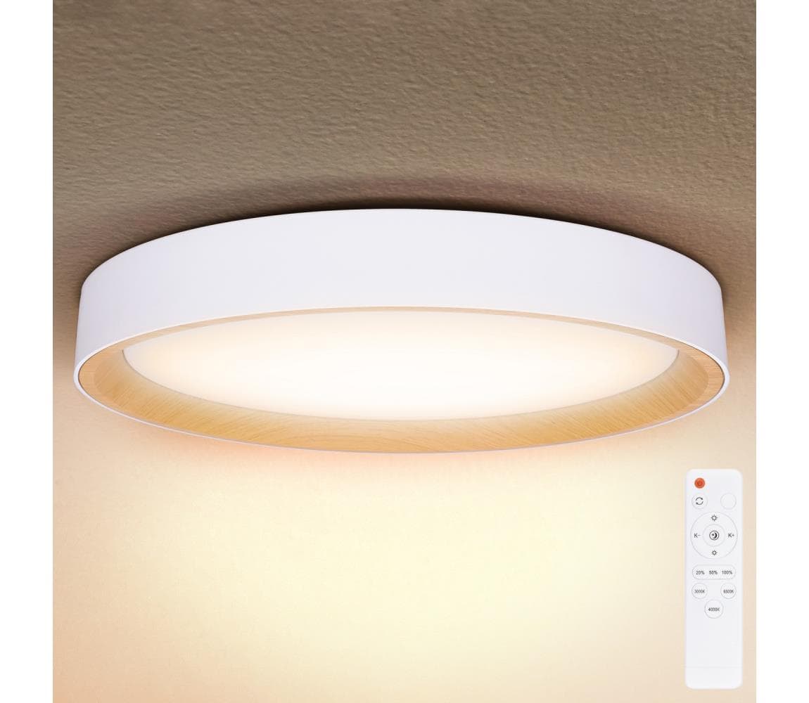 Brilagi - stmievateľné LED stropné svietidlo LARIOS, 72 W, 230 V, biela, pr. 59 cm + diaľkový ovládač WO800-OEM17-60