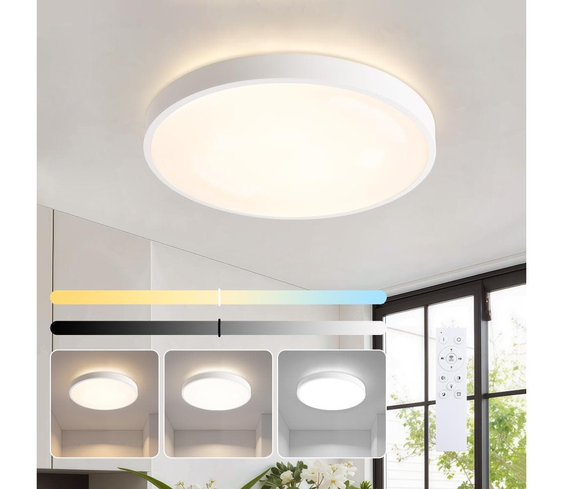 Brilagi - stmievateľné LED svietidlo GLASS POOL DOUBLE LED/48W/230V 40 cm biela + DO BRI740