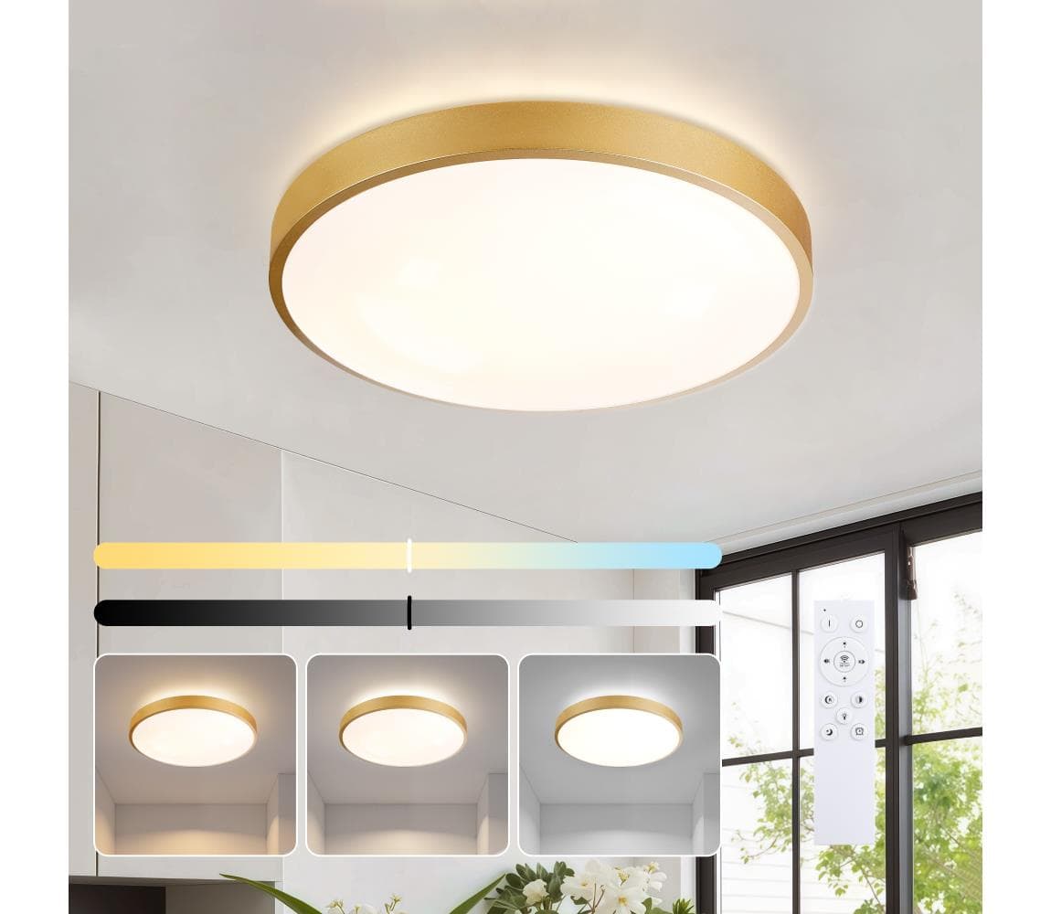 Brilagi - Stmievateľné LED svietidlo GLASS POOL DOUBLE LED/48W/230V 40 cm zlaté + diaľkové ovládanie BRI742