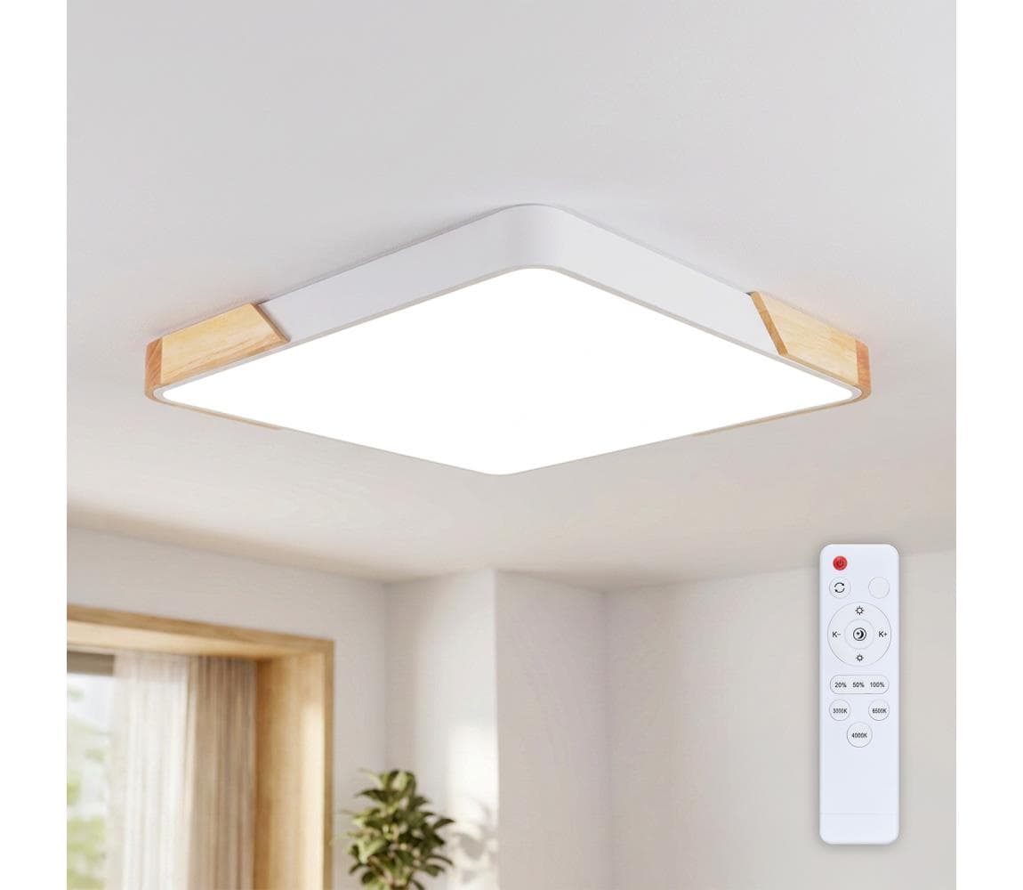 Brilagi - stmievateľné LED svietidlo PILANA LED/60W/230V dub/biela 56x56 cm + DO WO800-OEM27-60