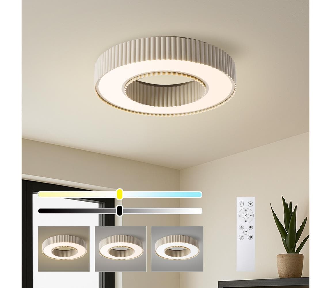 Brilagi - stmievateľné stropné svietidlo LUMIX LED/48W/230V 3000-6000K, béžové, priemer 50 cm + diaľkové ovládanie BRI860